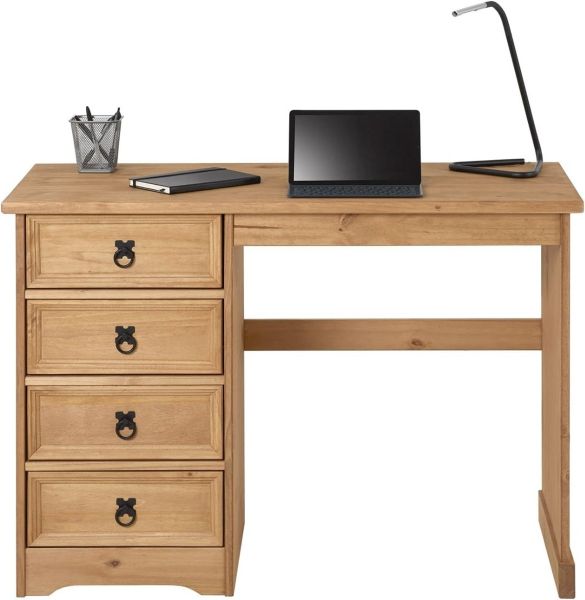 Corona 4 Drawer Dressing Table Desk - Mexican Solid Pine