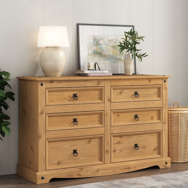 Corona 6 Drawer Chest of Drawers - Mexican Solid Pine